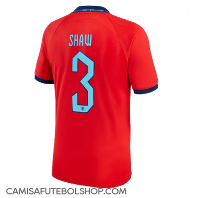 Camisa de time de futebol Inglaterra Luke Shaw #3 Replicas 2º Equipamento Mundo 2022 Manga Curta